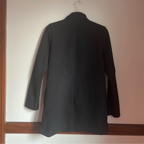 Banana Republic Chic Minimalist Black Pea Coat size Small Capsule Wardrobe - Picture 5 of 7